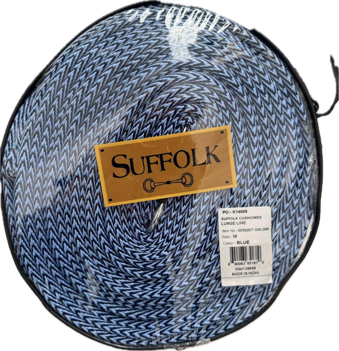 Suffolk Cushioned Lunge Line - Blue - 30' - New!