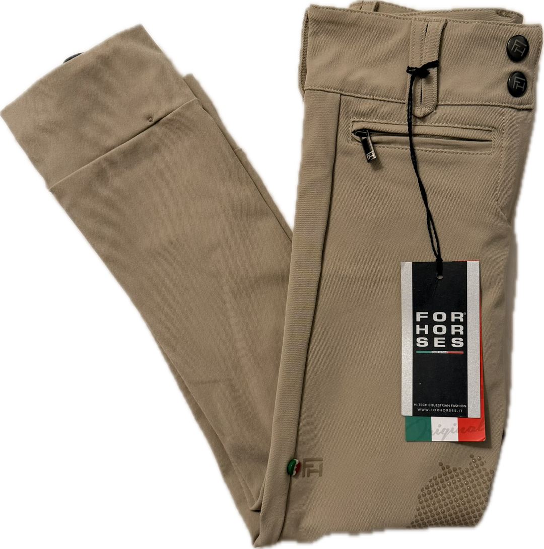 For Horses Jr Jody Knee Grip Jodhpurs - Tan - Childs' 4-5 - New!