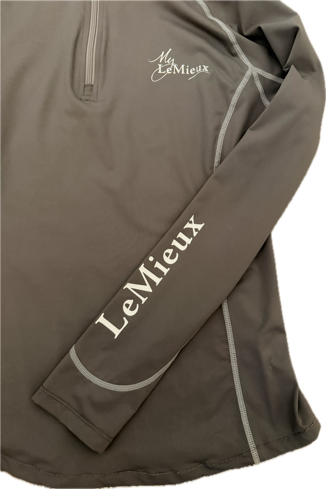 LeMieux 'My LeMieux' Long Sleeve 1/4 Zip Base Layer - Gray - Women's EU 34 (US 2)