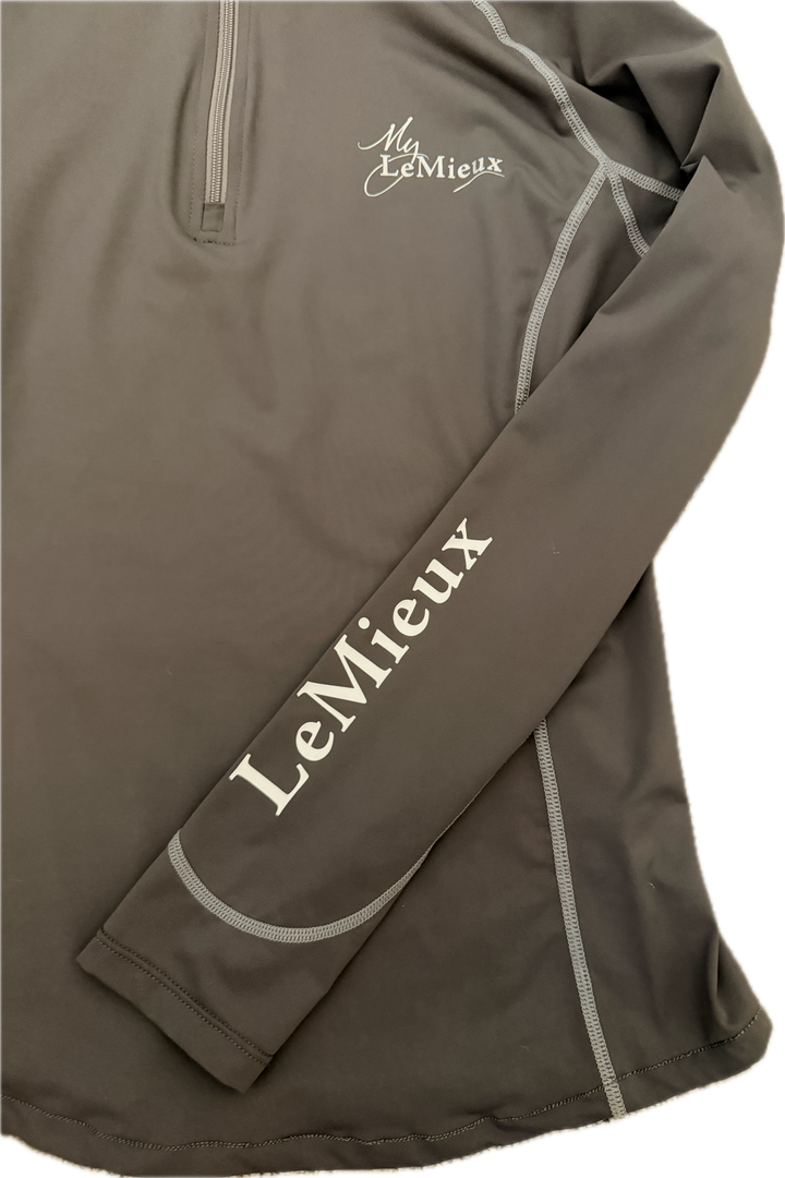 LeMieux 'My LeMieux' Long Sleeve 1/4 Zip Base Layer - Gray - Women's EU 34 (US 2)