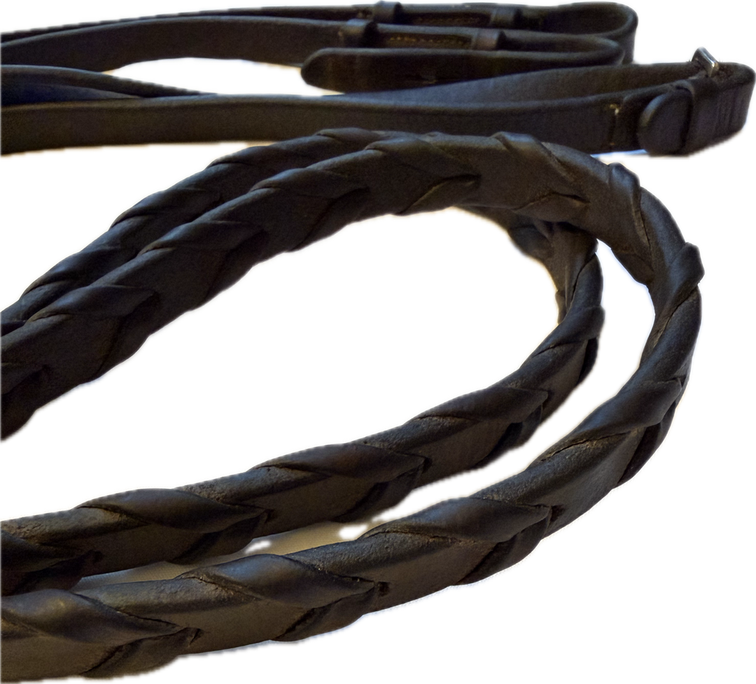 56" Brown Laced Leather Reins