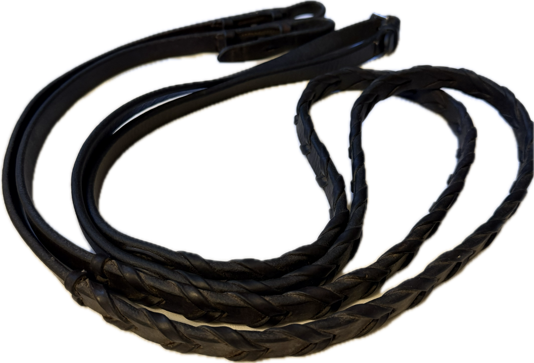 56" Brown Laced Leather Reins
