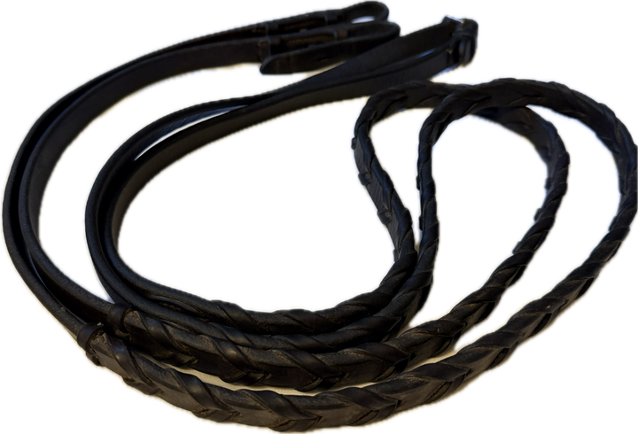 56" Brown Laced Leather Reins