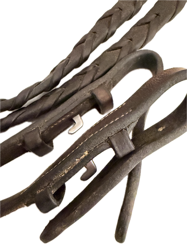 56" Brown Laced Leather Reins