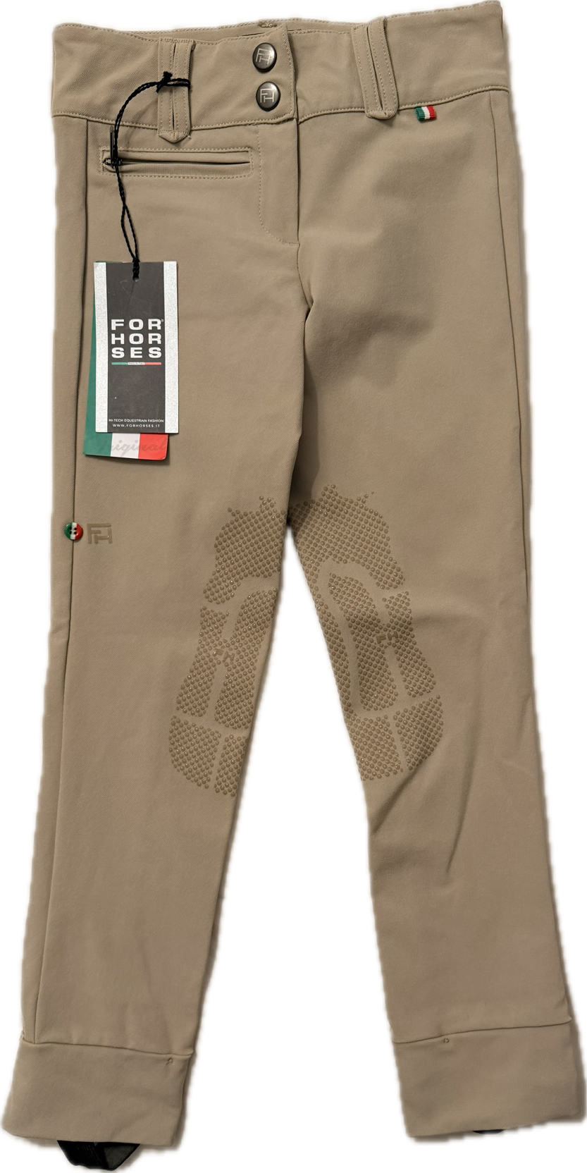 For Horses Jr Jody Knee Grip Jodhpurs - Tan - Childs' 4-5 - New!