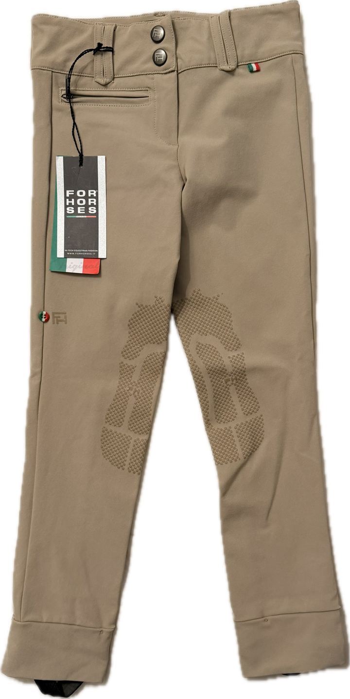 For Horses Jr Jody Knee Grip Jodhpurs - Tan - Childs' 4-5 - New!