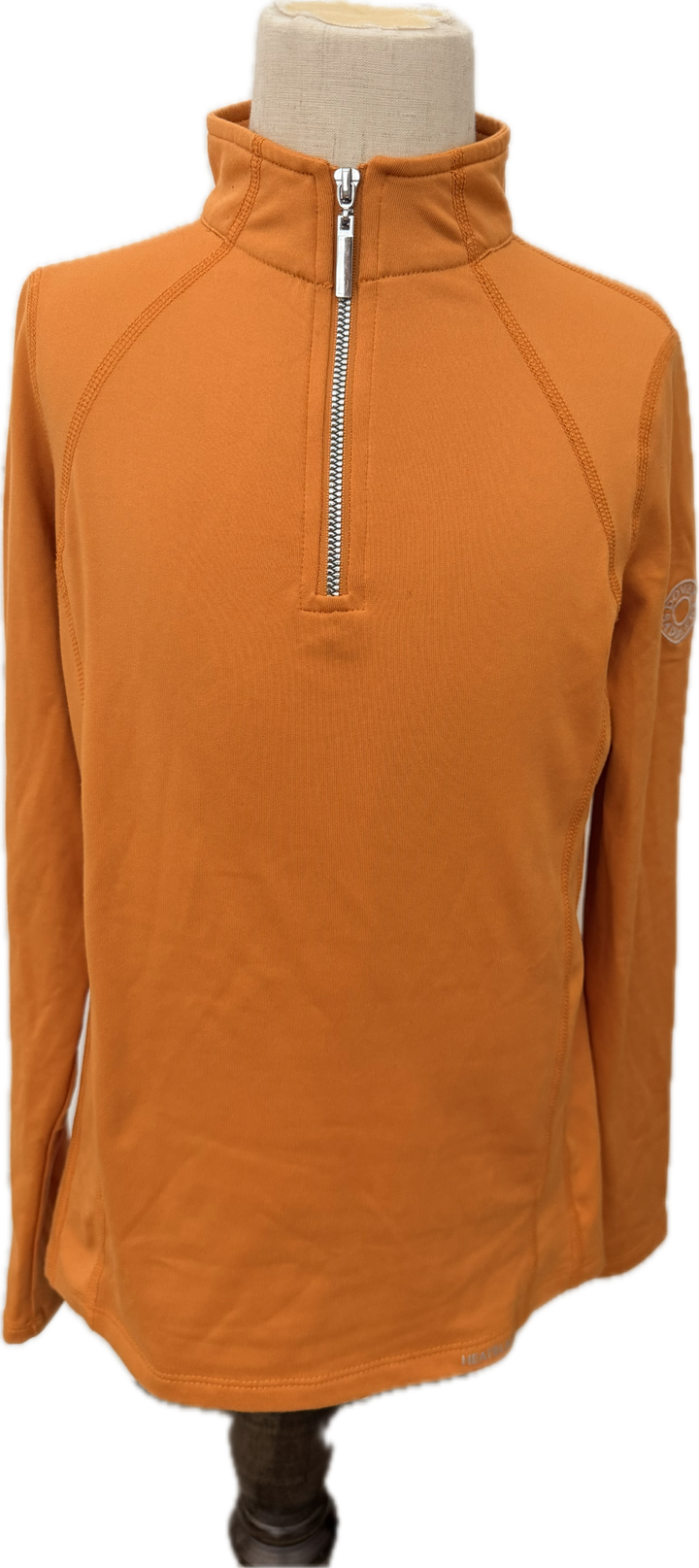 Dover Saddlery Heatblast 1/4 zip Riding Shirt - Orange - Child's Large