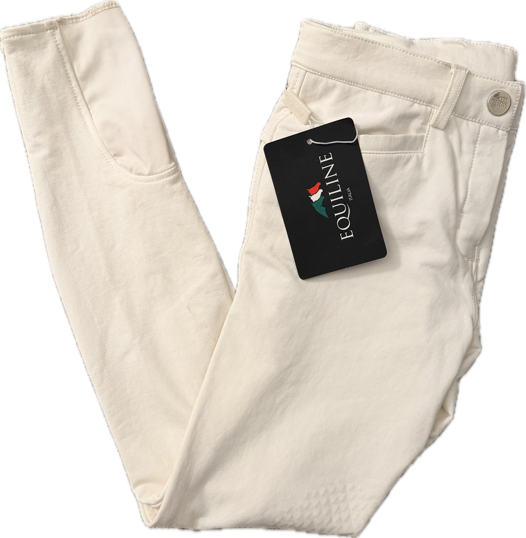Equiline JinaK Knee Patch Breeches - White - Childs' 12-13 - New!