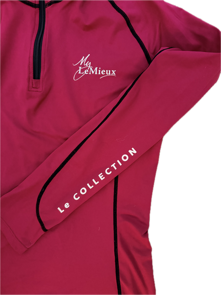 LeMieux 'My LeMieux' Long Sleeve 1/4 Zip Base Layer - Red - Women's XS