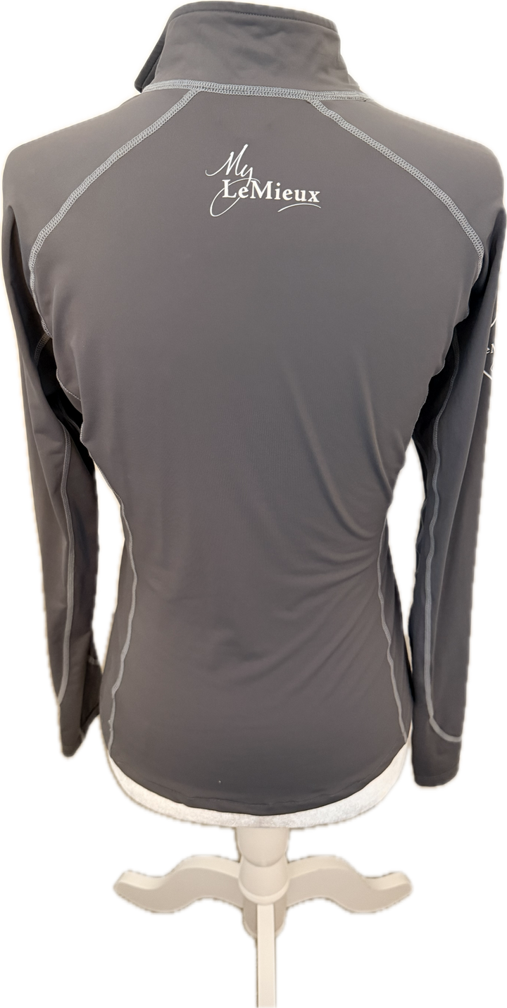 LeMieux 'My LeMieux' Long Sleeve 1/4 Zip Base Layer - Gray - Women's EU 34 (US 2)
