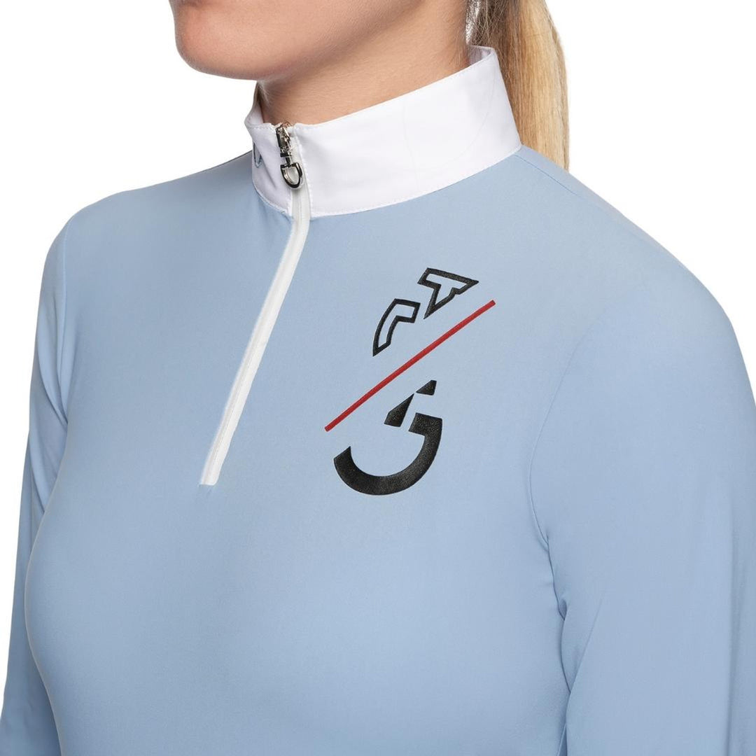 Cavalleria Toscana Team Girls L/S Jersey Zip Competition Polo - New!