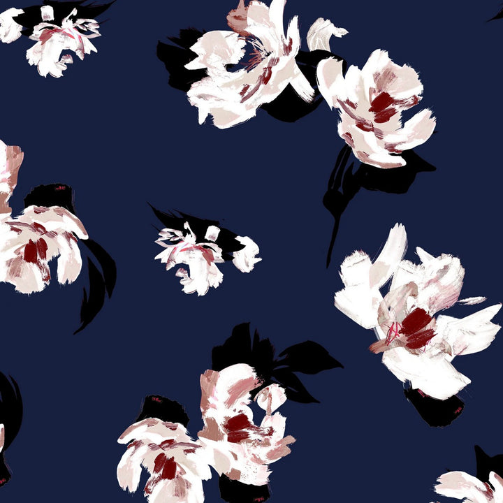 Kastel Denmark Navy LS Floral - Women's Small - New!