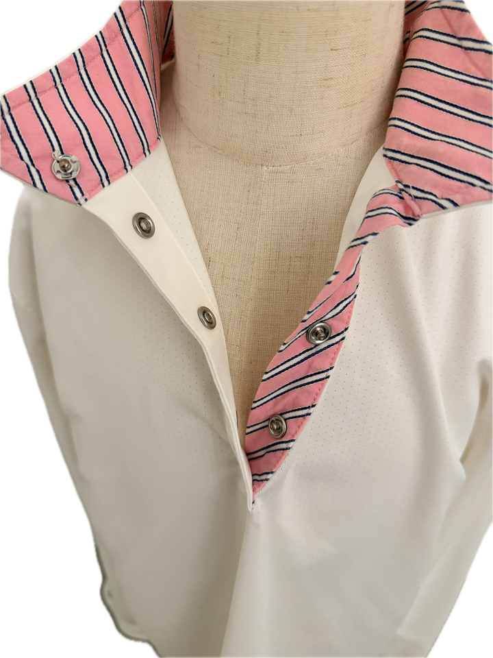 Essex Classics Beacon Hill Show Shirt- White/Pink - Child's XL