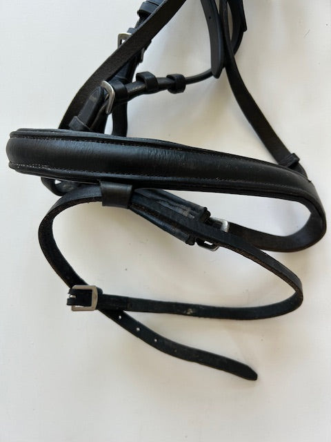 English Bridle with Integrated Flash Noseband and Silver-Studded Browband