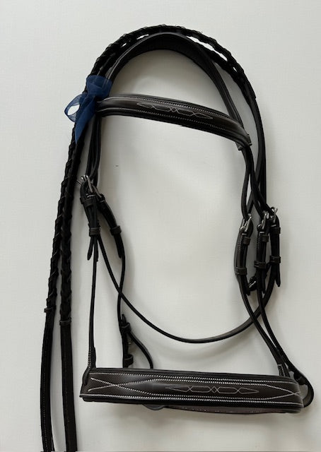 Hunter Bridle with Reins – Fancy Stitched with Wide Noseband - New!