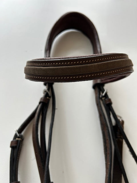 Henri De Rivel Bridle – Brown with Fabric Browband Insert