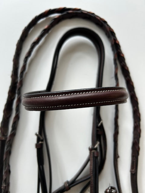Bridle with Flat Noseband and Browband with Reins – Horse