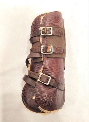 Beval Baghide Sheepskin Lined Open Front Boots - Size L